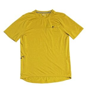 REI Co-op Moisture Wicking Shirt Men's Small Mustard Yellow Active Zip Pocket